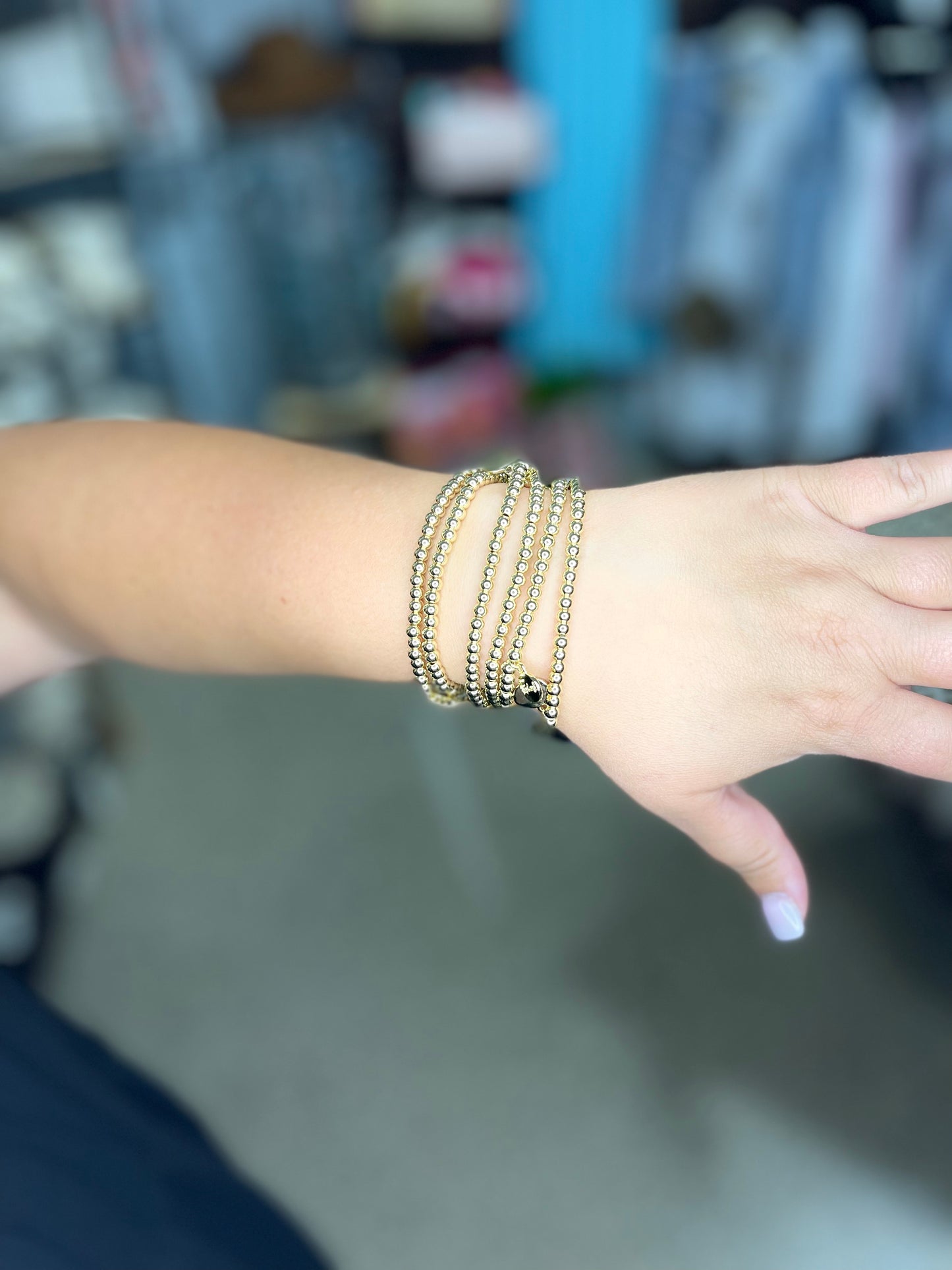 4mm Waterproof Plated Gold Ball Bracelet