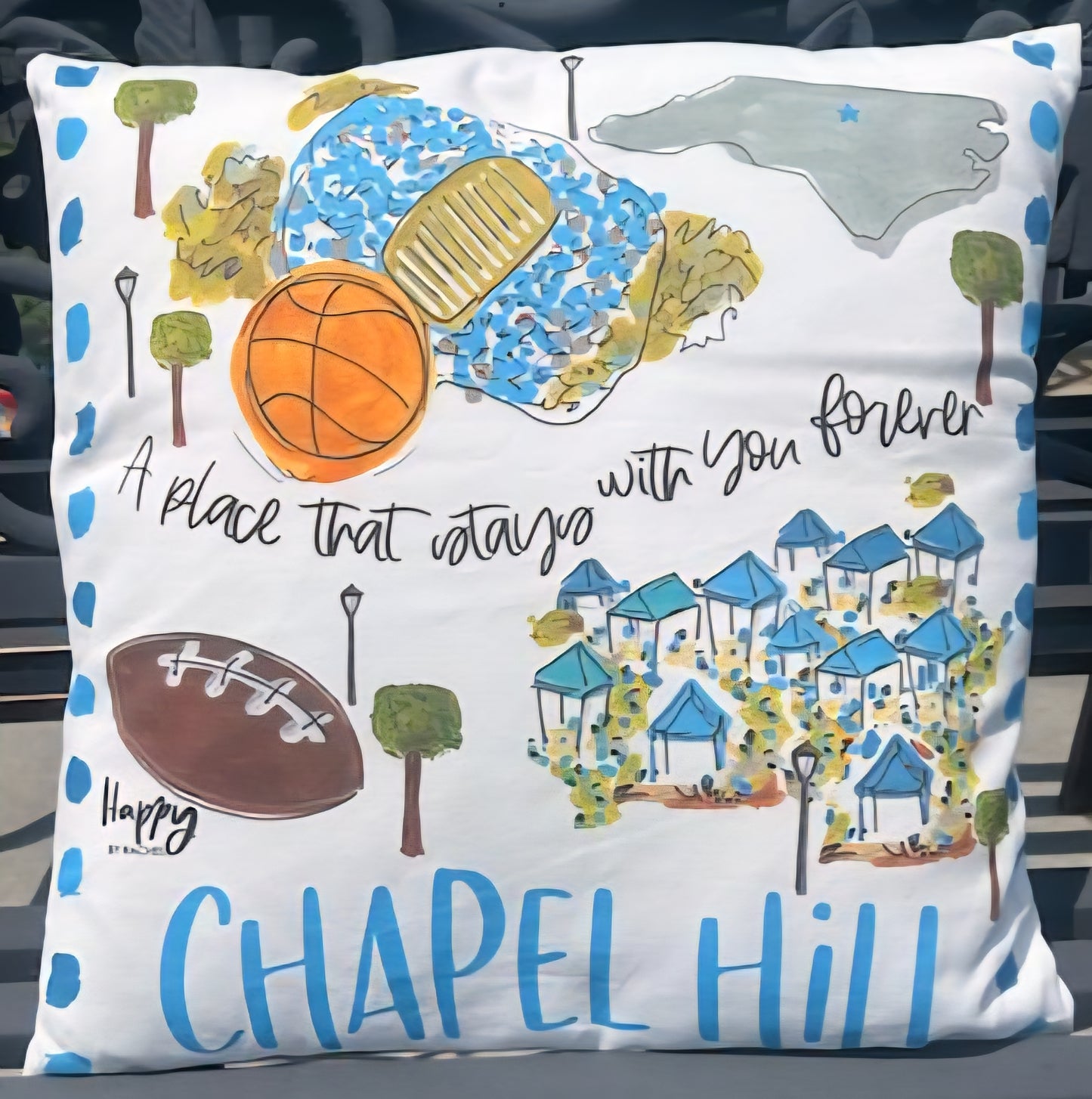 Chapel Hill College Town Pillow