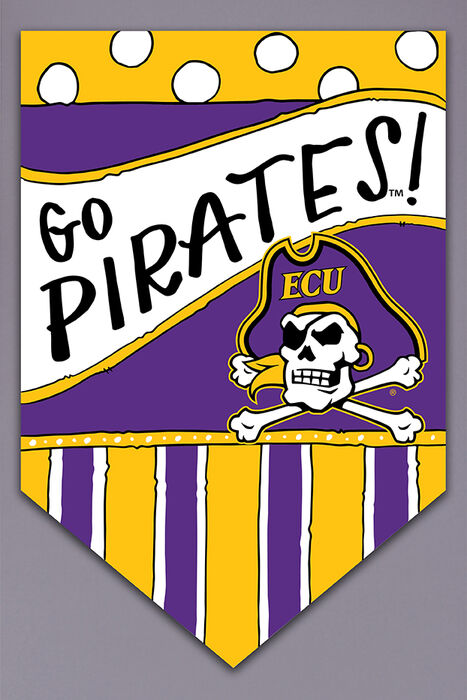 Grdn Flag - ECU Dots & Stripes