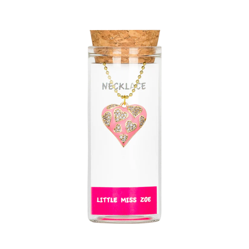 Charming Necklace in Bottle - Sparkly Heart