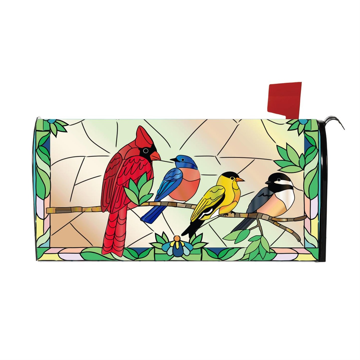 Mailbox Cover - Stained Glass Songbirds