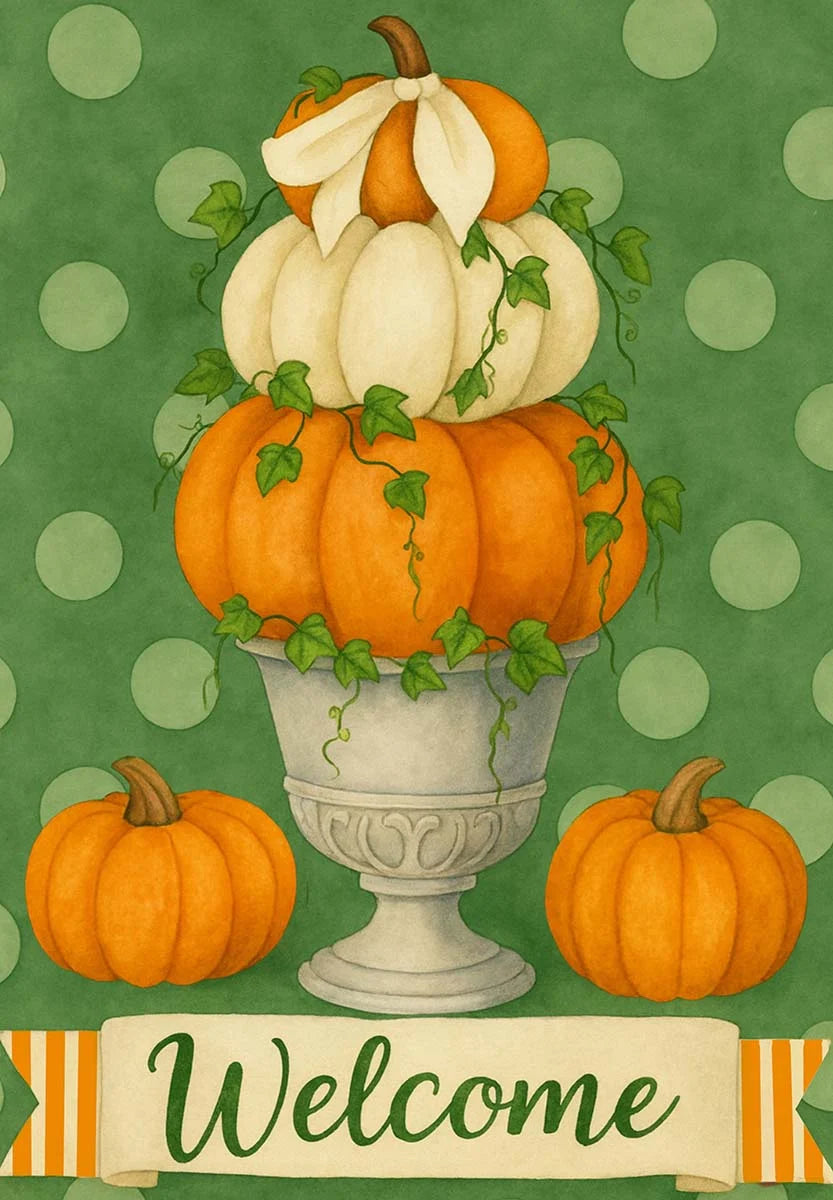 Garden Flag - Pumpkin Topiary