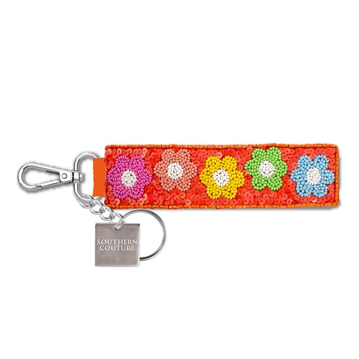 Beaded Keychain - Colorful Flowers