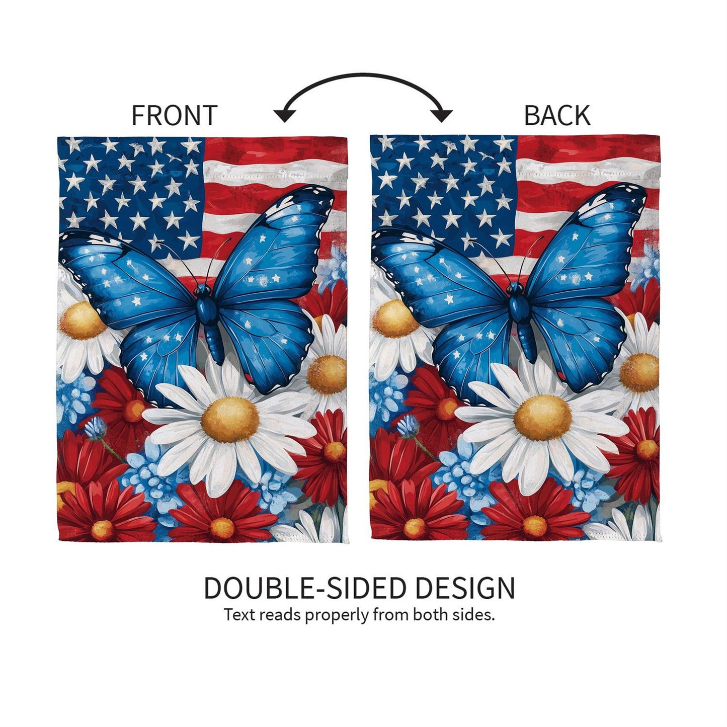 House Flag - Patriotic Butterfly Suede