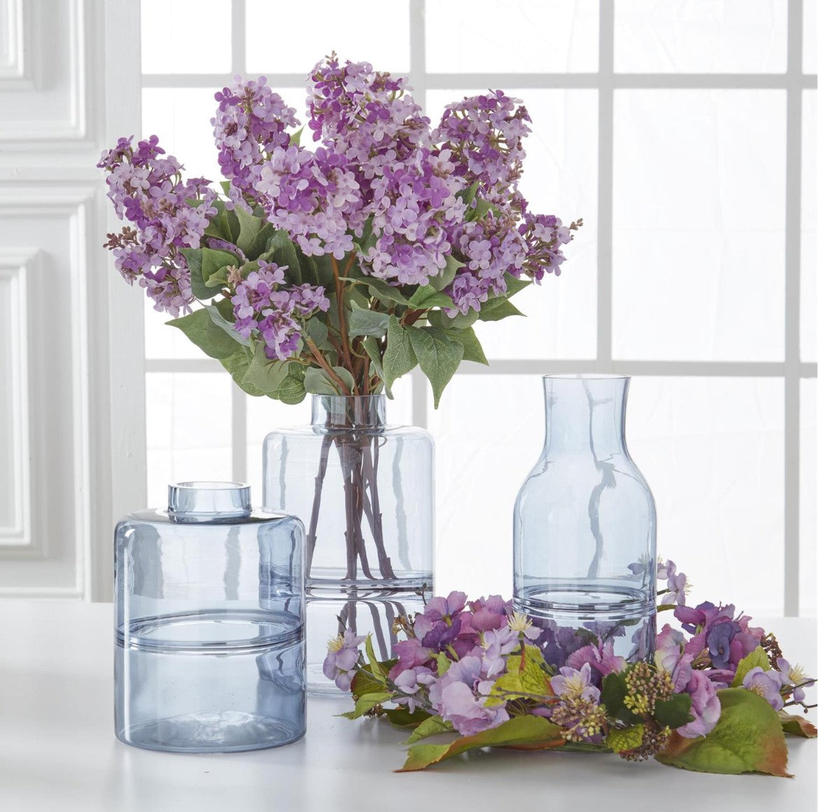 14" Purple Hydrangea Candle Ring