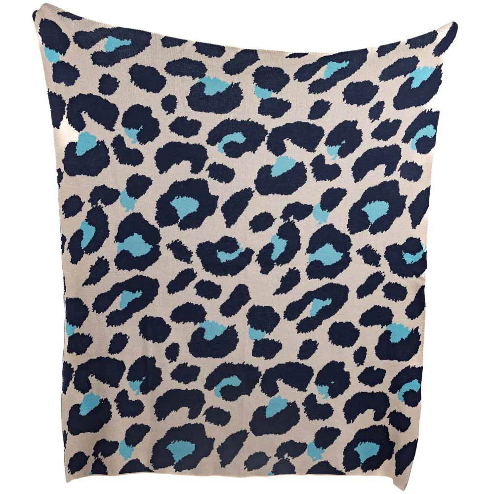 Blue Leopard Oversized Blanket