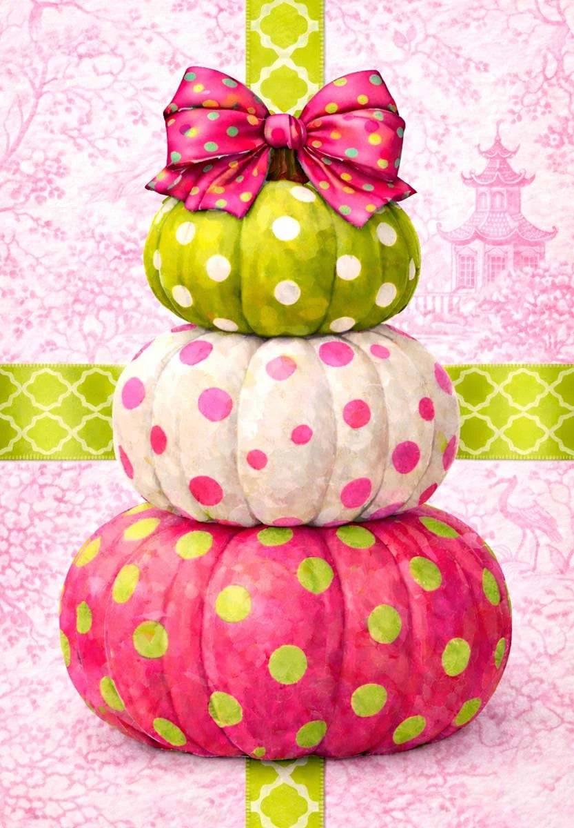 Garden Flag - Pink Fall Pumpkins