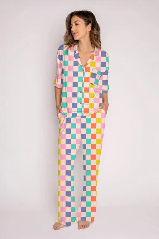 Multicolored Checkered Loungewear Set