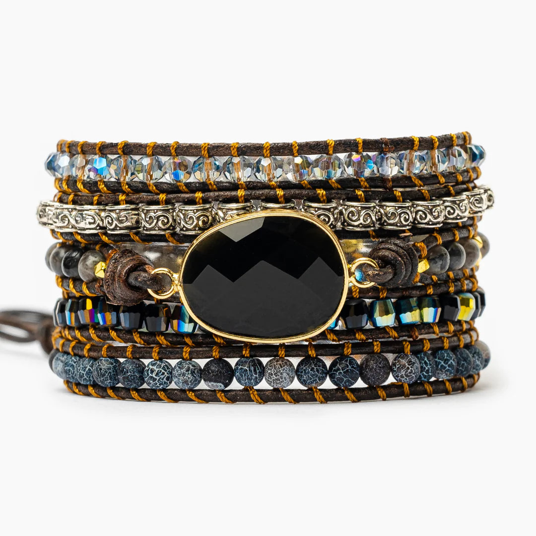 Onyx Moonlight Wrap Bracelet