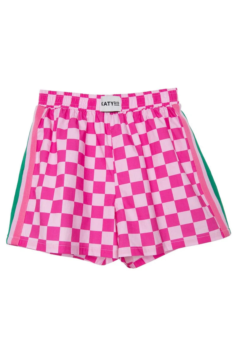 Pink and Green Plaid Boxer Shorts