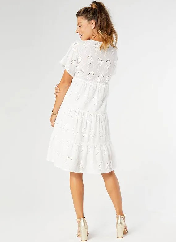 Aimee Short Sleeve Dress White