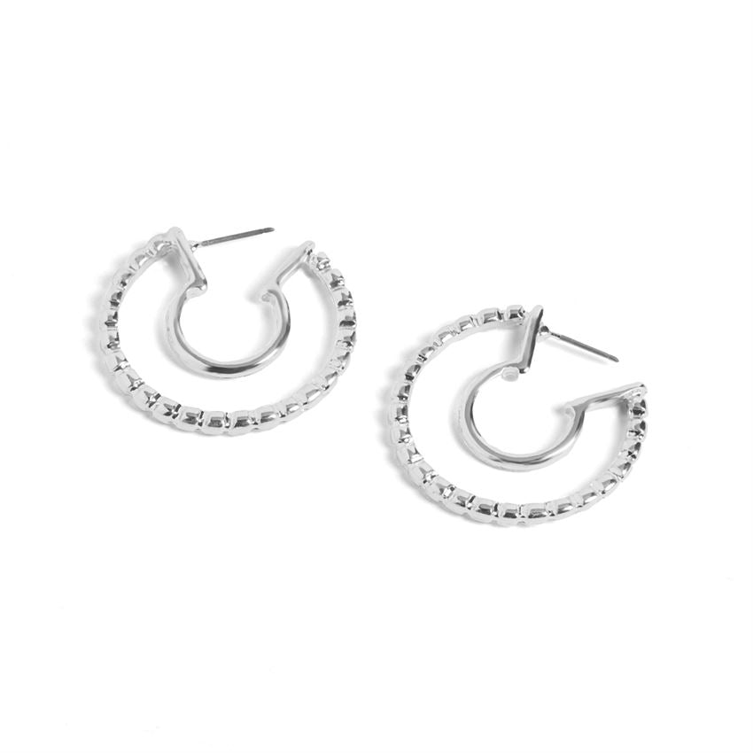 Whispers Silver Cool Hoop Earrings