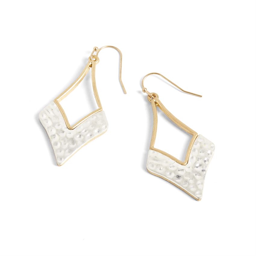 Whispers Two-Tone Point Dangle Earring