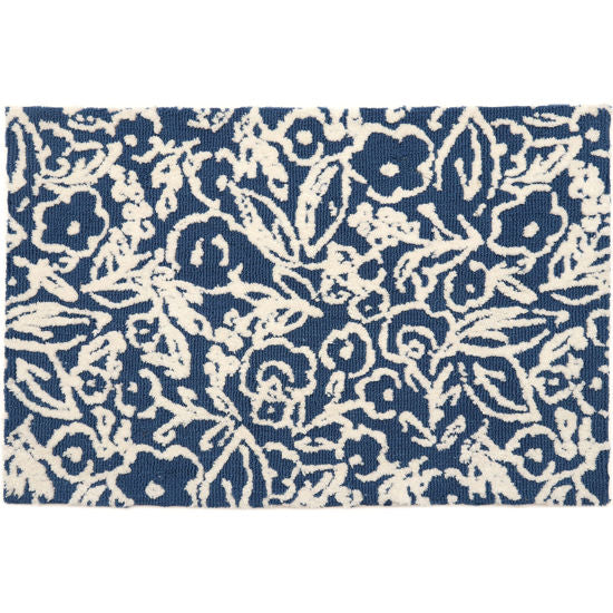 21x32" Fab Floral Blue Rug