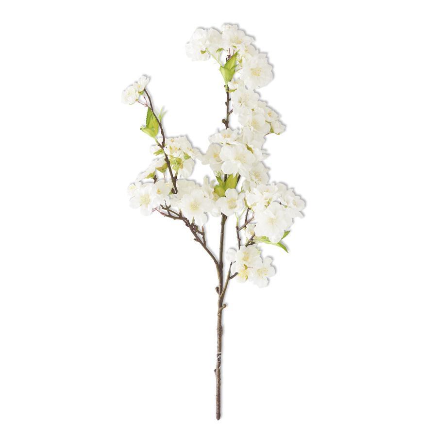 18" White Cherry Blossom Spray