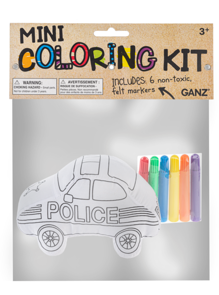 6" Police Car Coloring Kit