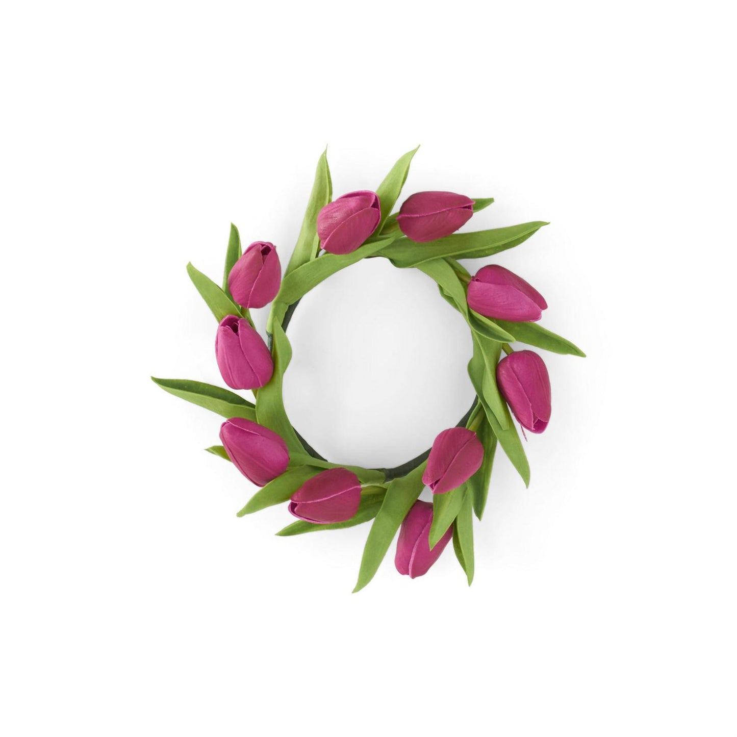 8.5" Real Touch Fuchsia Tulip Candle Ring