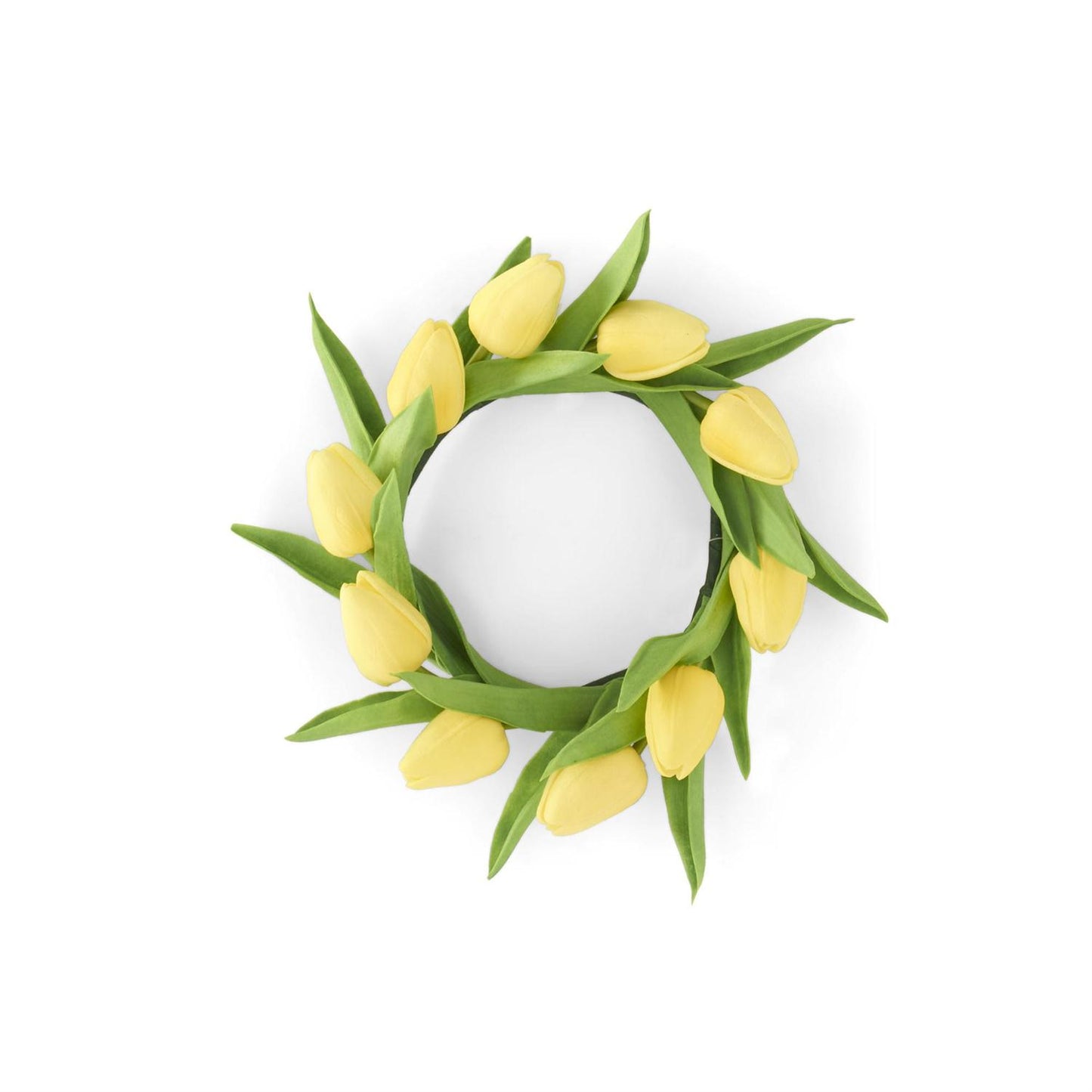 8.5" Real Touch Yellow Tulip Candle Ring