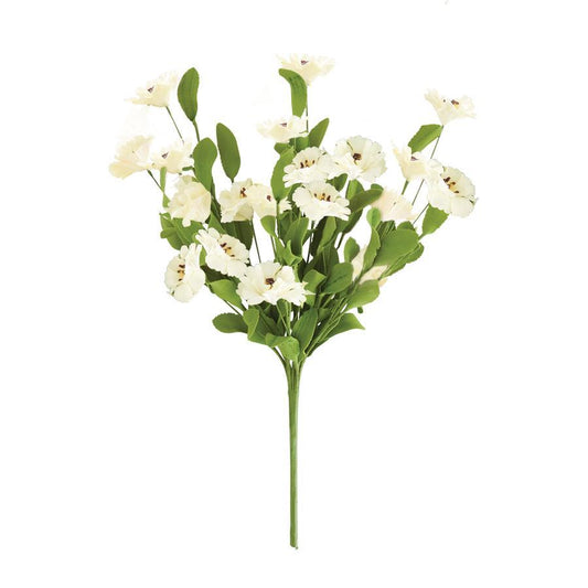 18" Cream Dianthus Spray w/ Eva Foliage