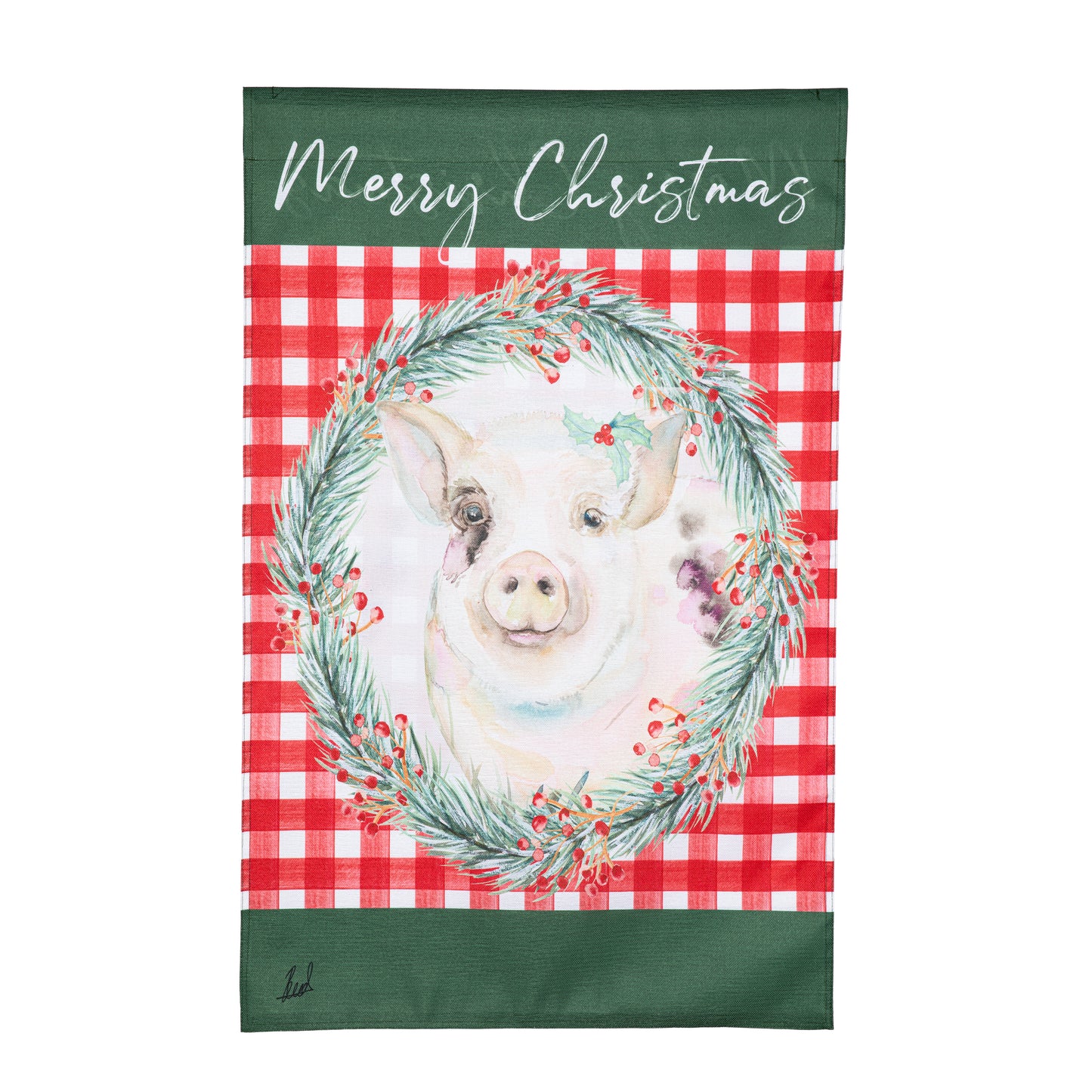 House Flag - Christmas Greetings Burlap