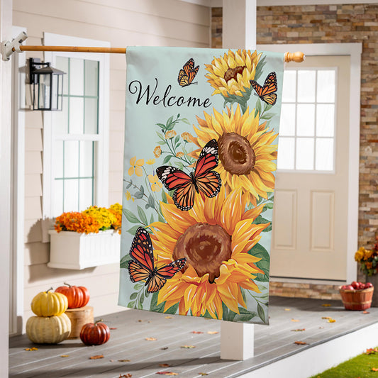 House Flag - Butterfly Glow Burlap