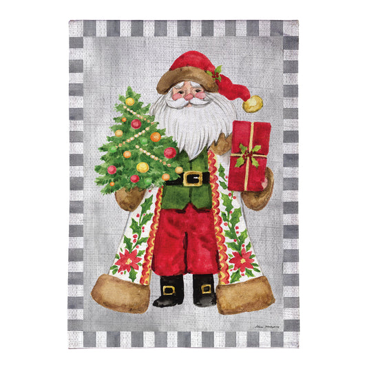 House Flag - Festive Santa Burlap