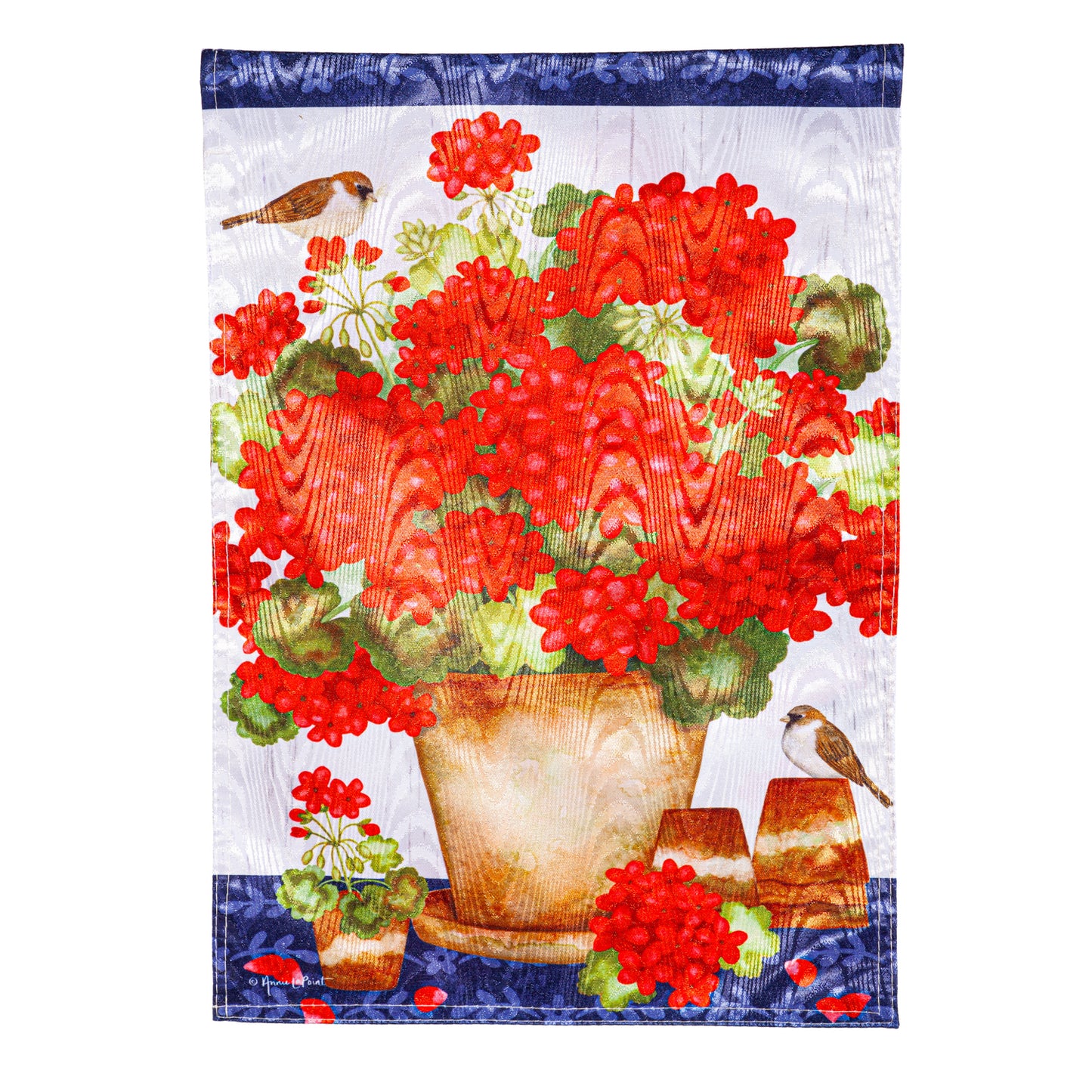 House Flag - Red Geraniums Moire