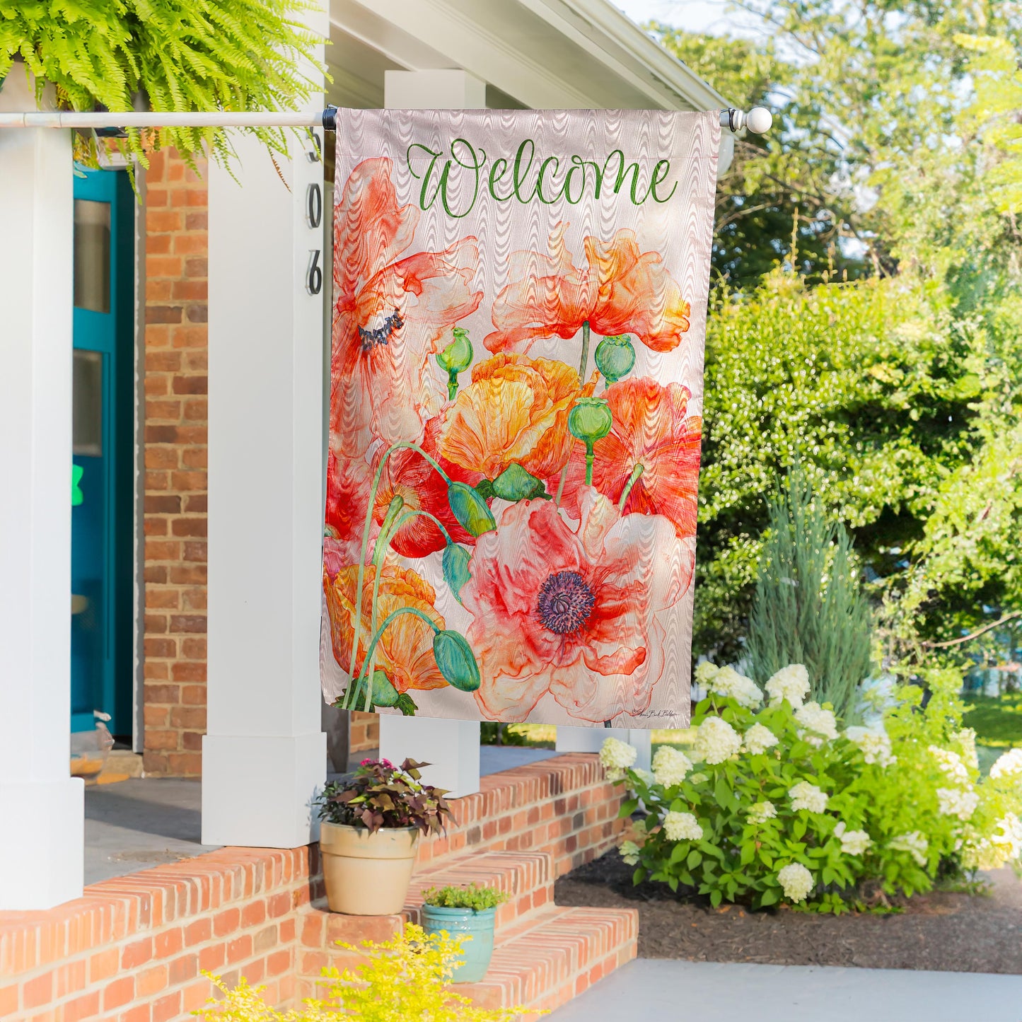 House Flag - Poppies Moire