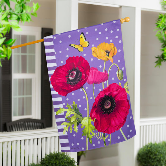 House Flag - Poppy Welcome Suede
