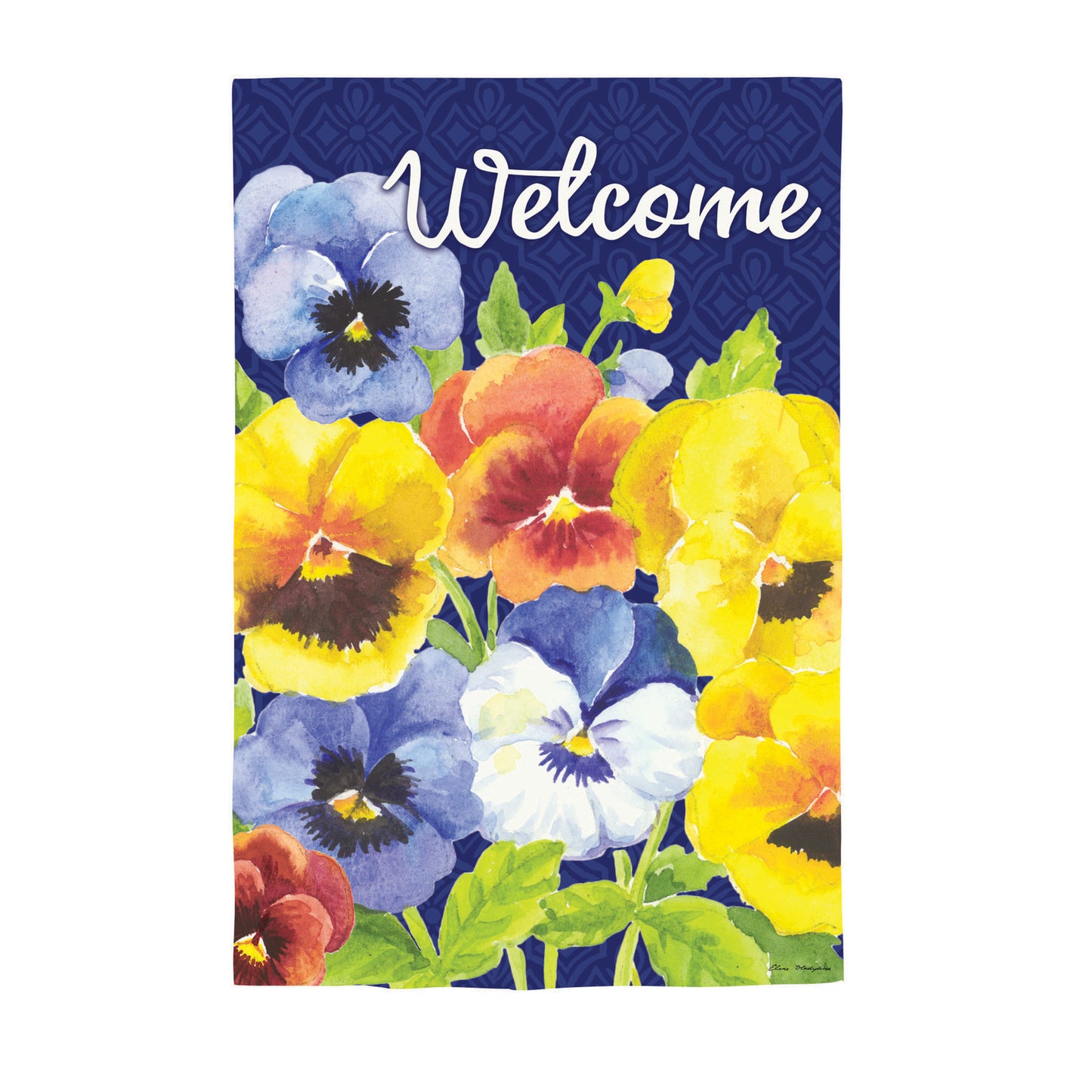 House Flag - Welcome Pansies