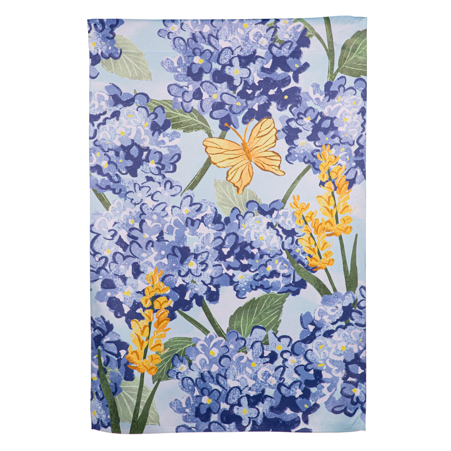 House Flag - Coastal Citrus Hydrangea & Butterflies