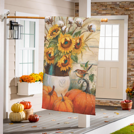House Flag - Cotton & Sunflowers Suede