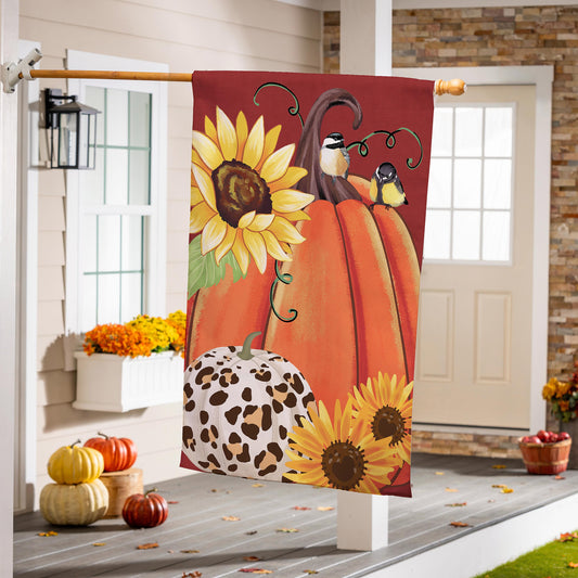 House Flag - Animal Print Pumpkin Suede