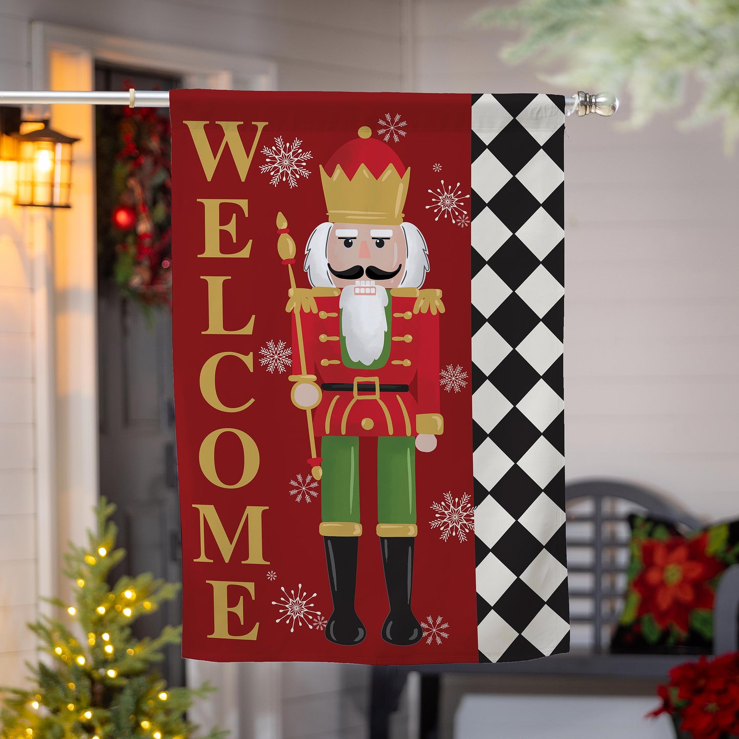 House Flag - Welcome Nutcracker Suede