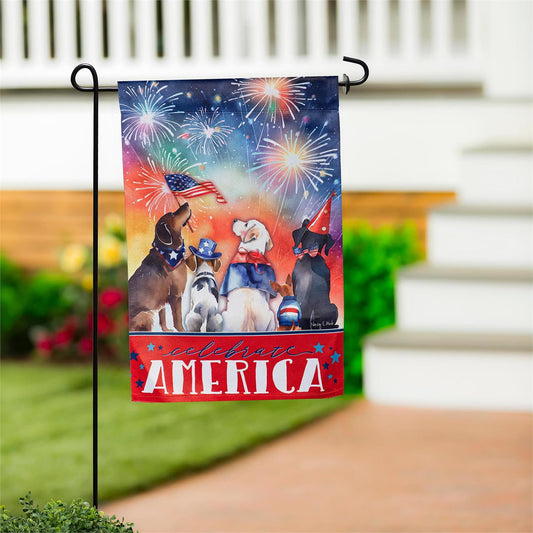 Garden Flag - Patriotic Pups Suede