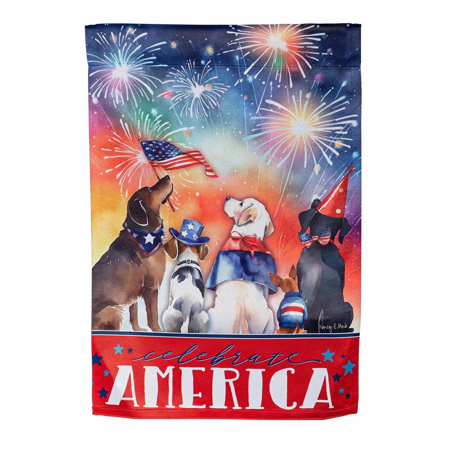 Garden Flag - Patriotic Pups Suede