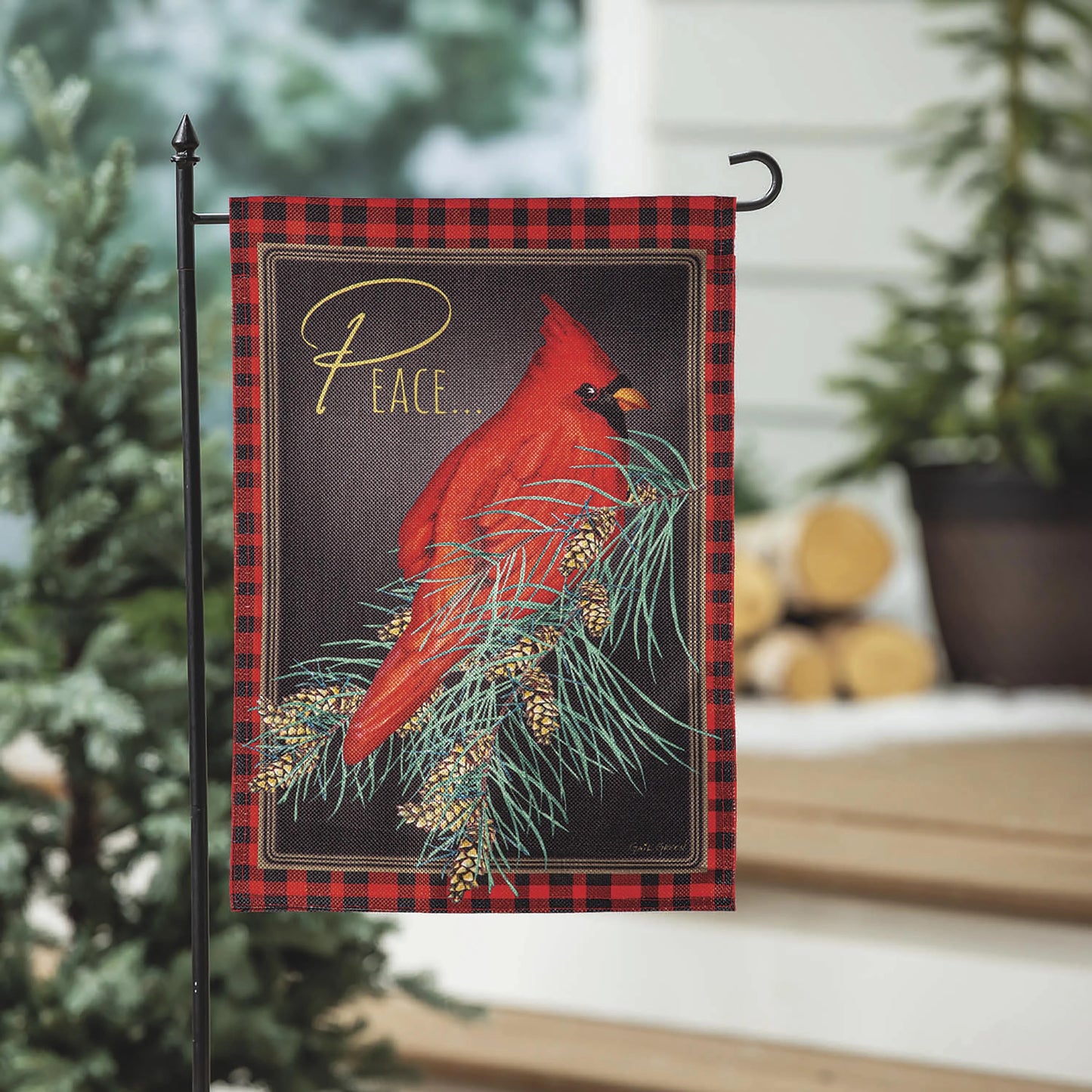 Grdn Flag - Cardinal Peace Burlap