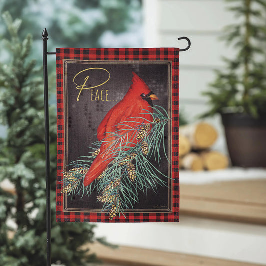 Grdn Flag - Cardinal Peace Burlap