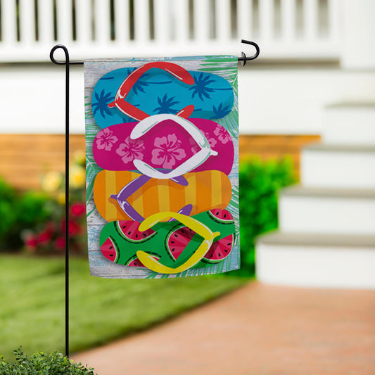 Garden Flag - Stacked Flip Flops