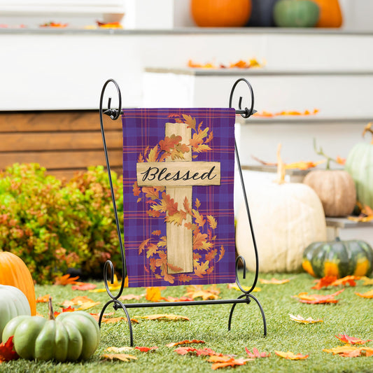 Garden Flag - Blessed Cross Burlap