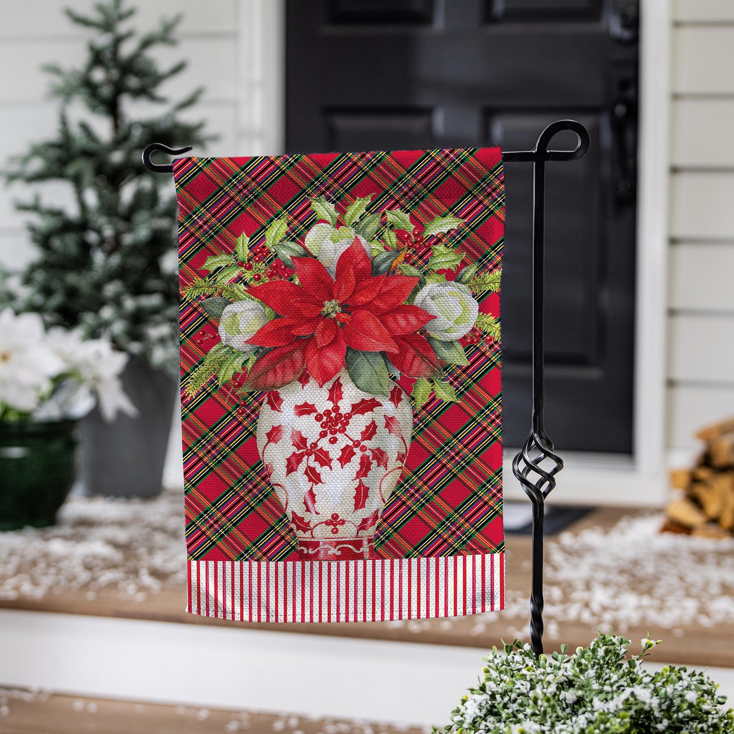 Garden Flag - Chinoiserie Christmas Burlap