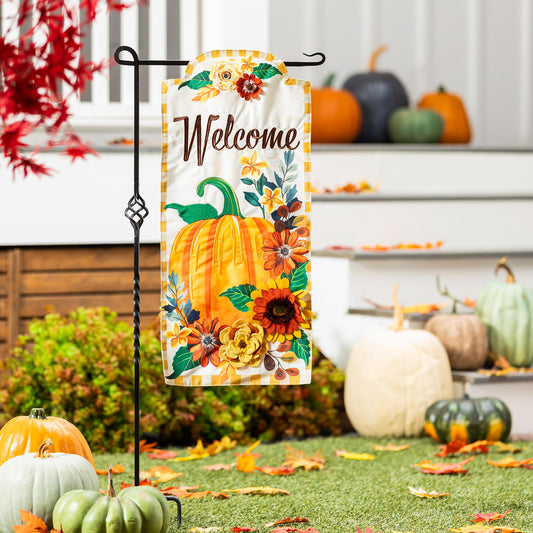 Impressions Flag - Fall Floral Pumpkins