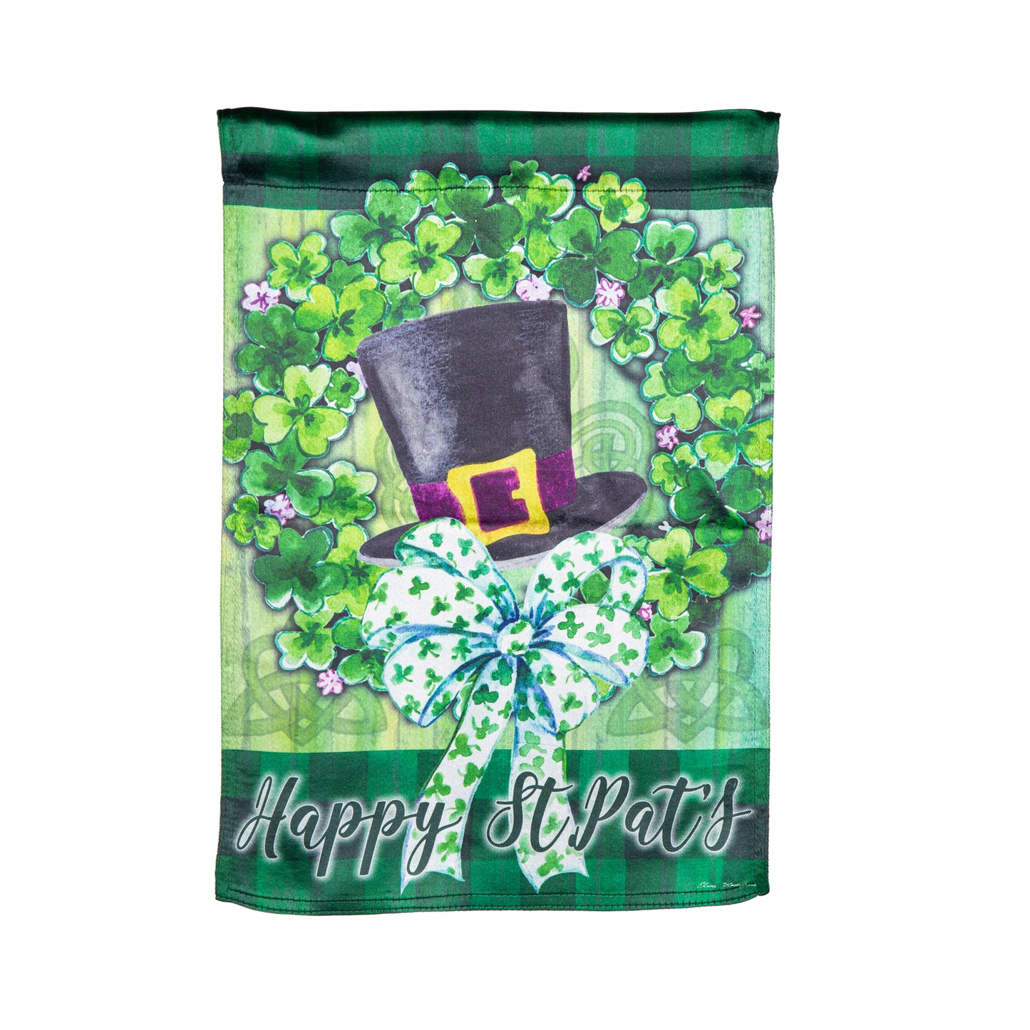 St. Patrick's Lucky Hat Lustre Flag