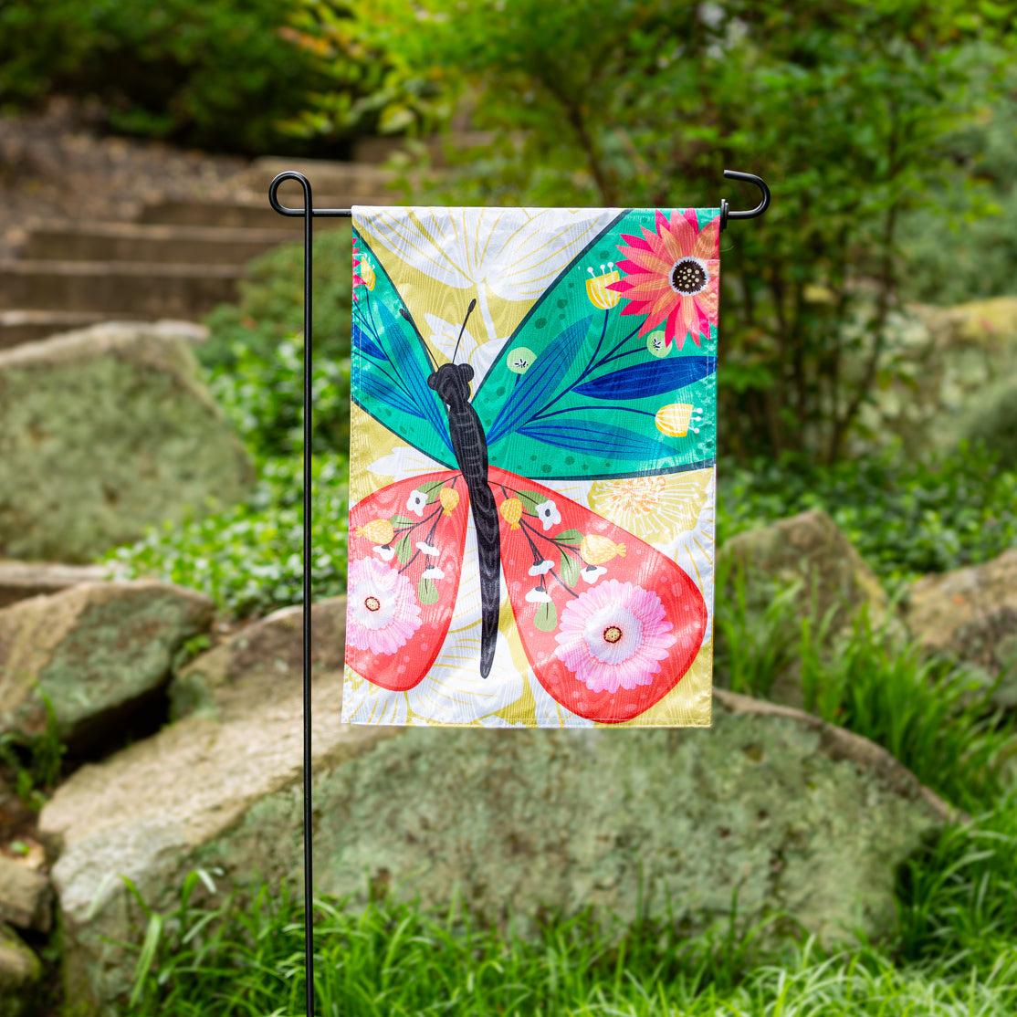 Grdn Flag - Folk Butterfly Moire