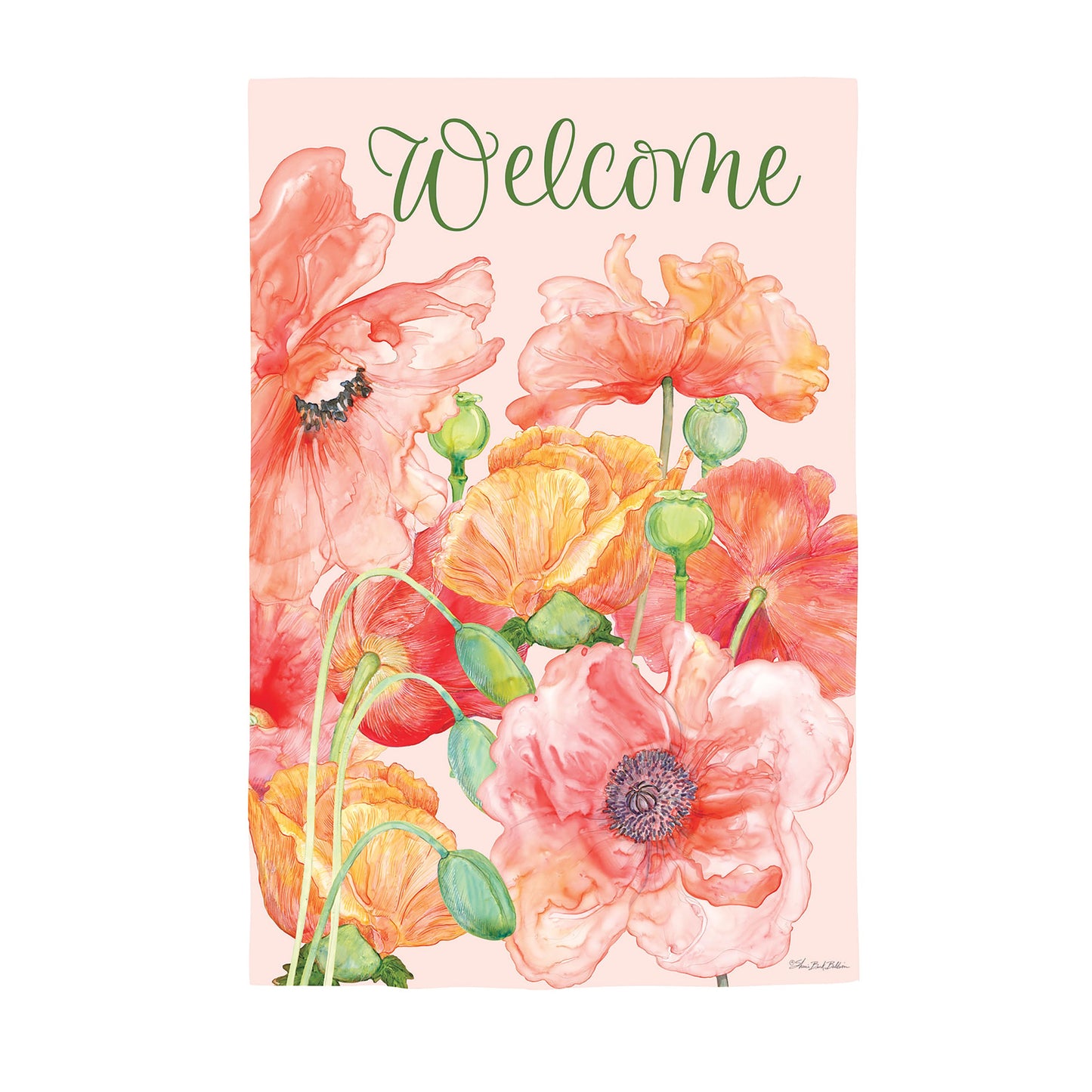 Garden Flag - Poppies Moire