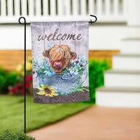Garden Flag - Relaxing Highland Cow