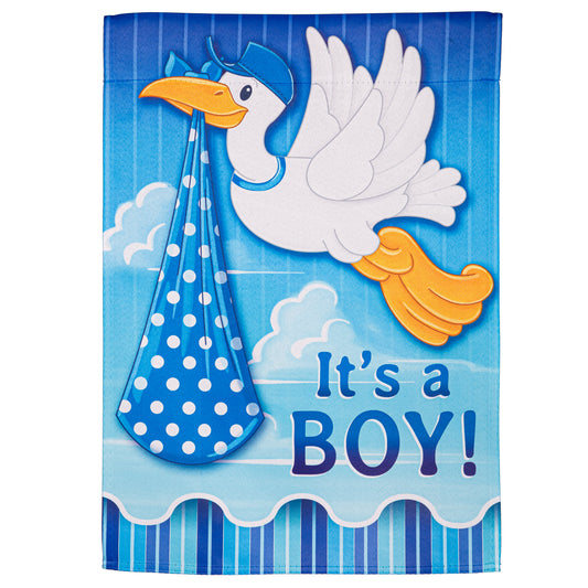 Garden Flag - Boy Stork