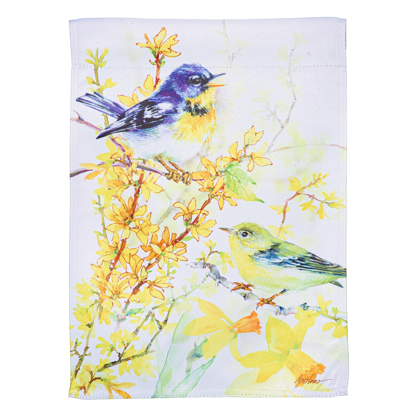 Garden Flag - Birds & Forsythia