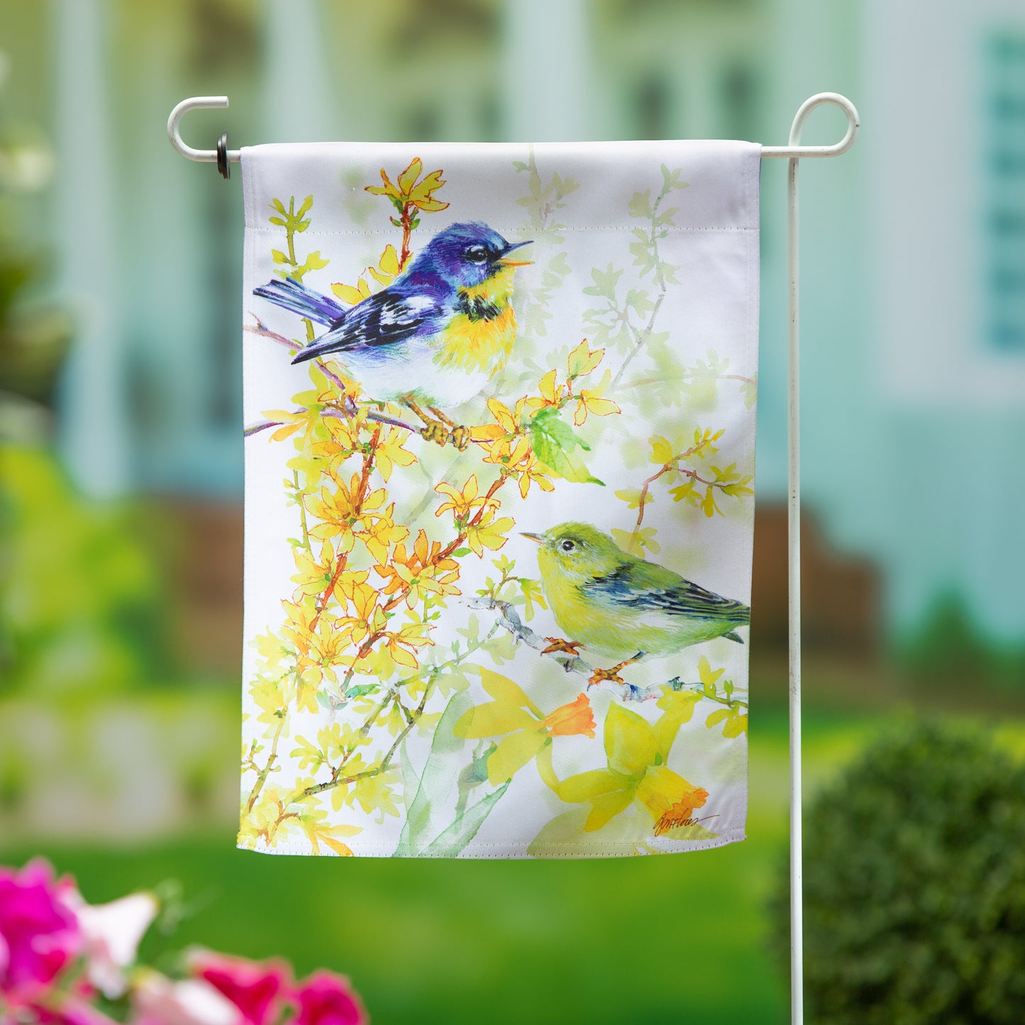 Garden Flag - Birds & Forsythia