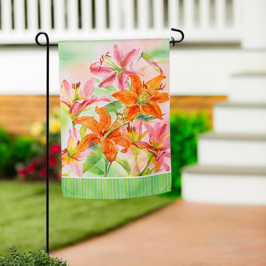 Garden Flag - Lillies Suede